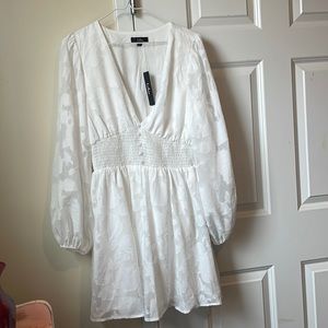 Lulus Tomorrow and Always White Burnout Foral Minidress size L